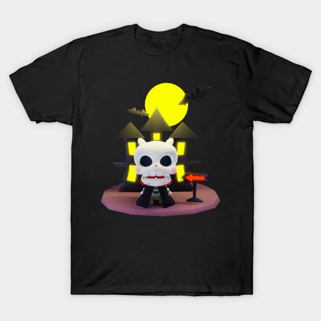 Skull Dracula House T-Shirt by Anicue